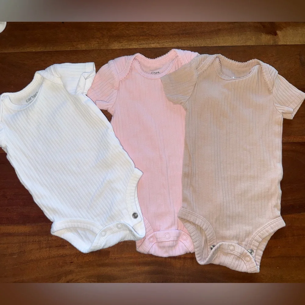 Carter's Pink Ribbed‎ Baby Onesie